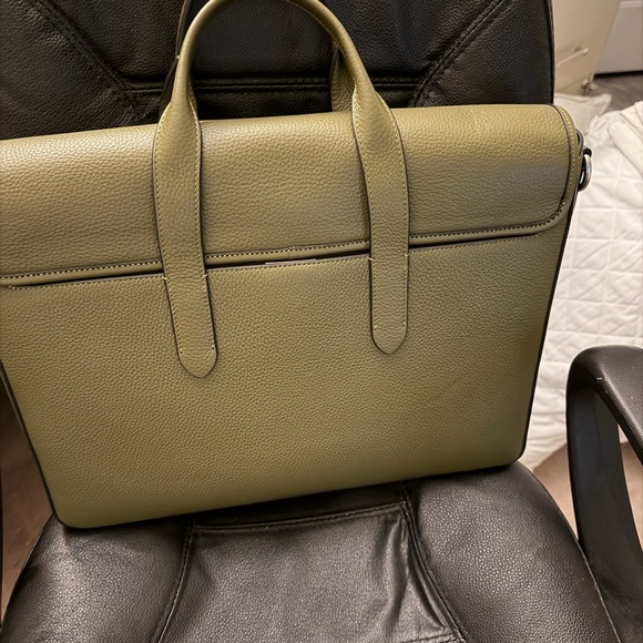 Coach Sage Green Leather Briefcase - Picture 2 of 4